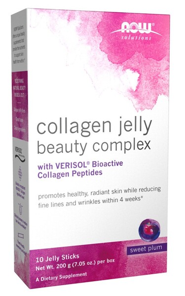 NOW Foods - Collagen Jelly Beauty Complex, Söt Plommon, 10 geléstavar | Hälsa och välbefinnandeHälsokostKollagen | Apoteka