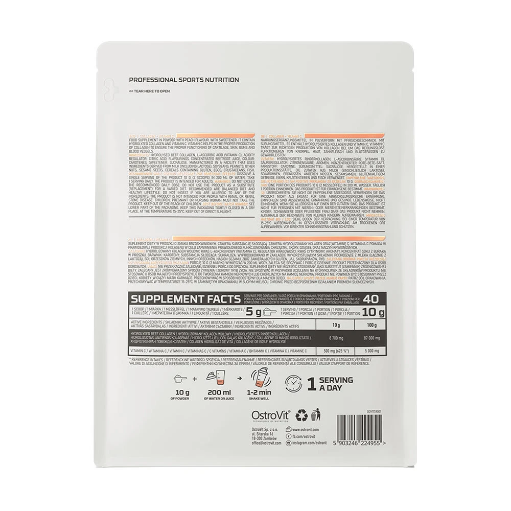 OstroVit - Kollagen + Vitamin C, Persika - 400g - Bild 4