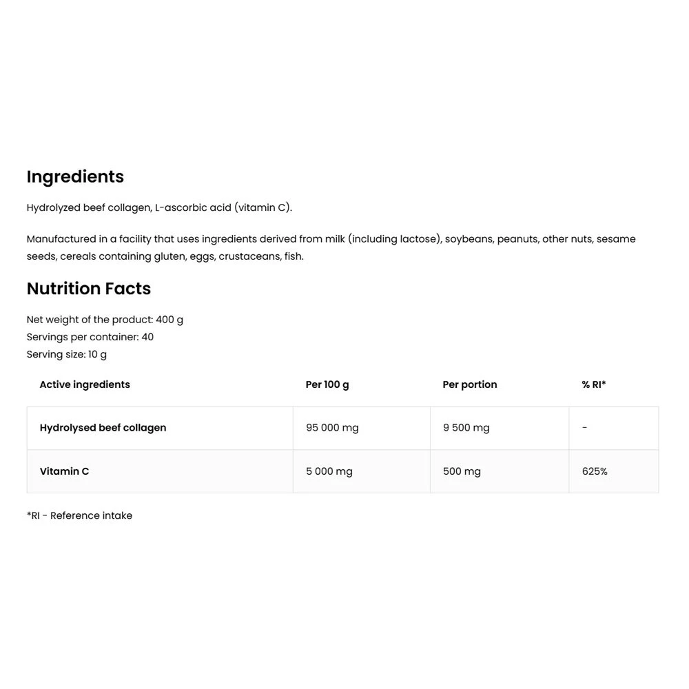 OstroVit - Kollagen + Vitamin C, Supreme Pure, 400g - Bild 5