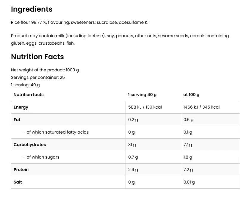 OstroVit - Risgröt med Hallonsmak, 1000g - Bild 5