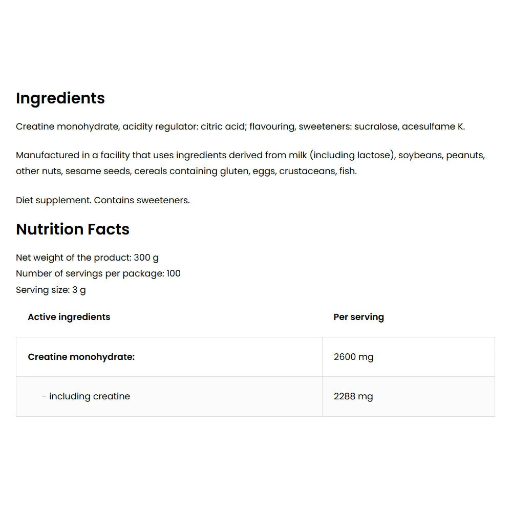 OstroVit - Kreatinmonohydrat, Grönt Äpple - 300g - Bild 5