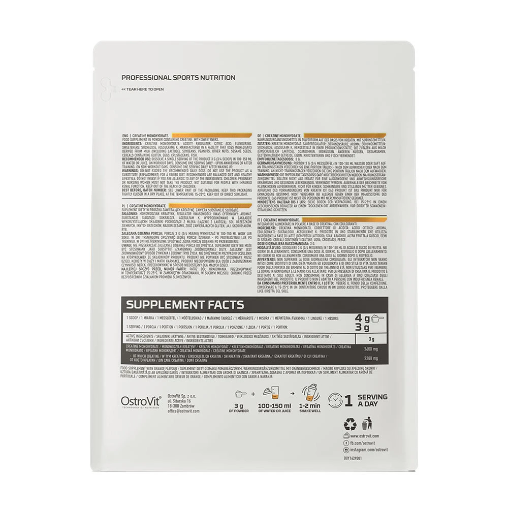 OstroVit - Kreatinmonohydrat, Apelsin - 300g - Bild 7