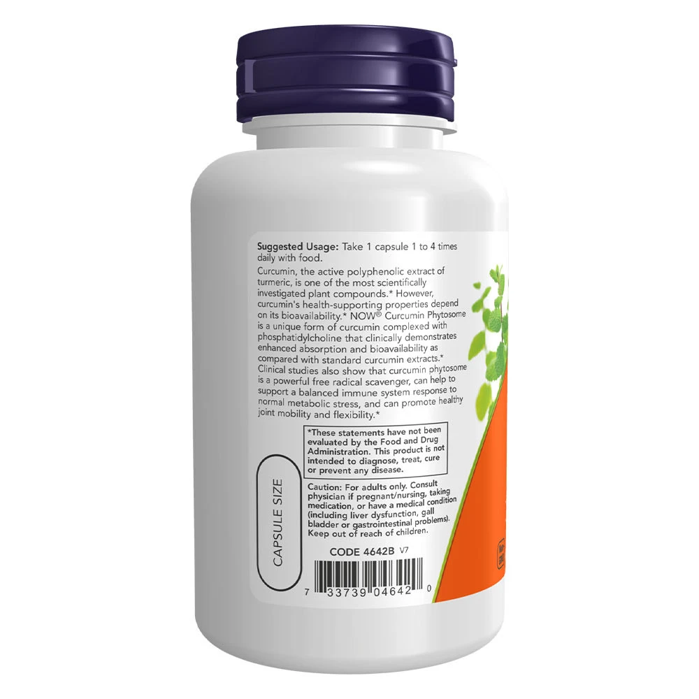 NOW Foods - Curcumin Fytosom, 60 kapslar - Bild 3