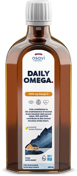 Osavi - Daily Omega, 1600 mg Omega 3 (Naturlig Citron) - 250 ml | Hälsa och välbefinnandeHälsokost | Apoteka