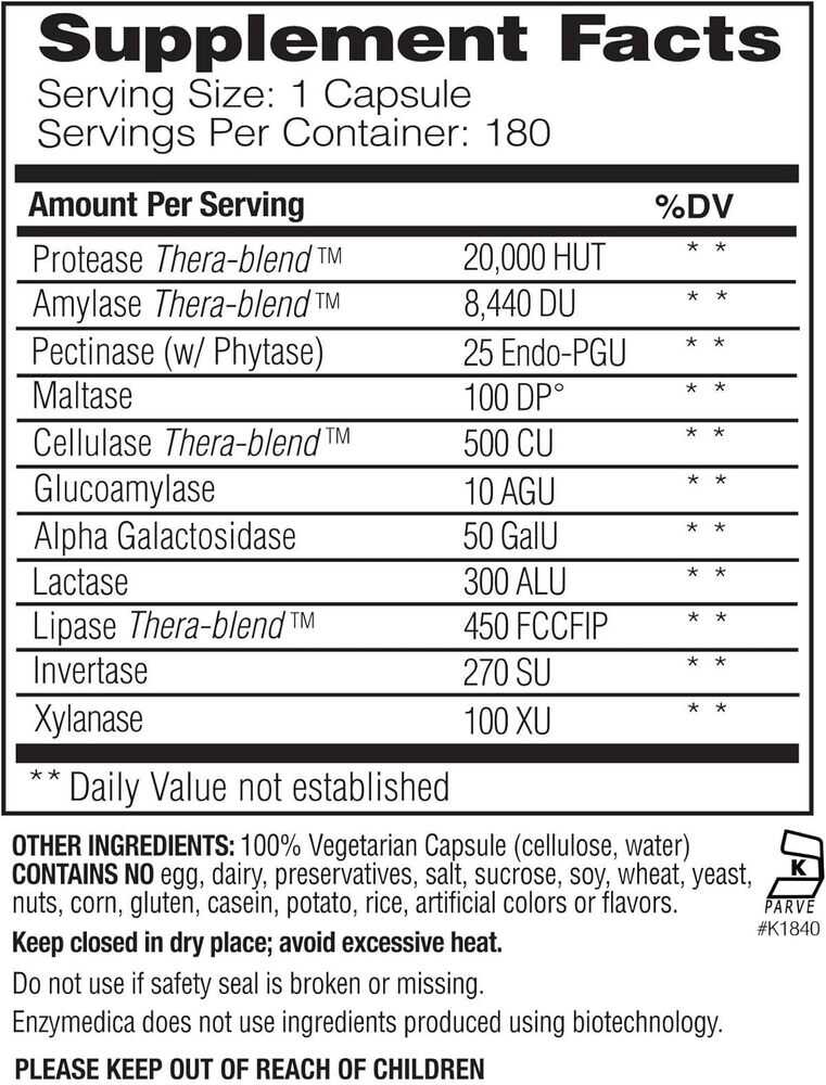 Enzymedica - Digest Basic, 180 kapslar - Bild 3