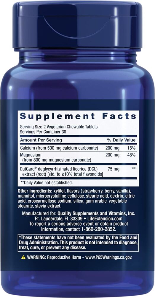 Life Extension - EsophaCool, Bärsmak, 60 tuggtabletter för vegetarianer - Bild 3