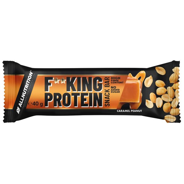 Allnutrition - Fitking Protein Snack Bar, Karamelljordnöt - 12 x 40g | HälsokostProteinerProteinbarsFitness och träning | Apoteka