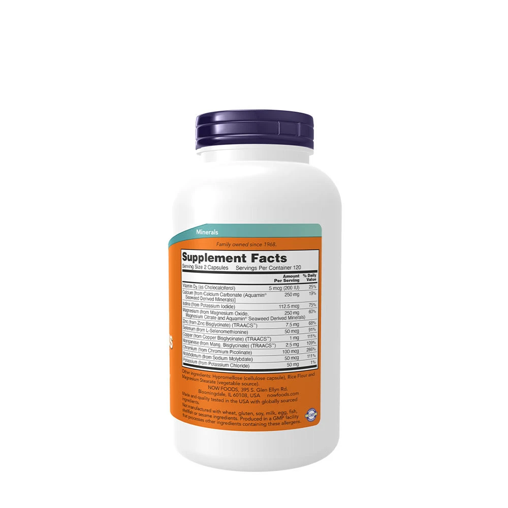 NOW - Fullspektrum Mineraler, Utan Järn - 240 kapslar - Bild 4