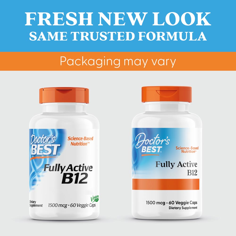 Doctor's Best - Fullt Aktivt B12, 1500 mcg - 60 vegetabiliska kapslar - Bild 5