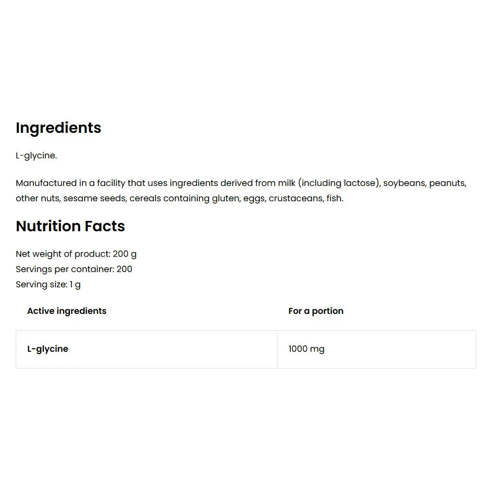 OstroVit - Glycin, Naturlig - 200g - Bild 5