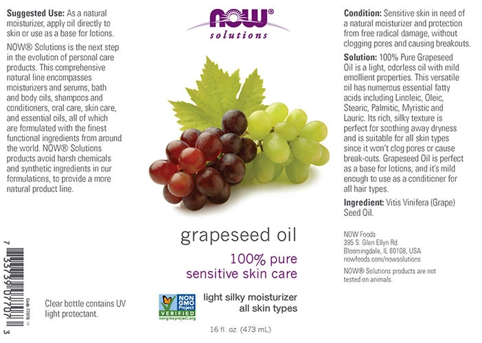 NOW - Druvkärnolja, 473 ml - Bild 6