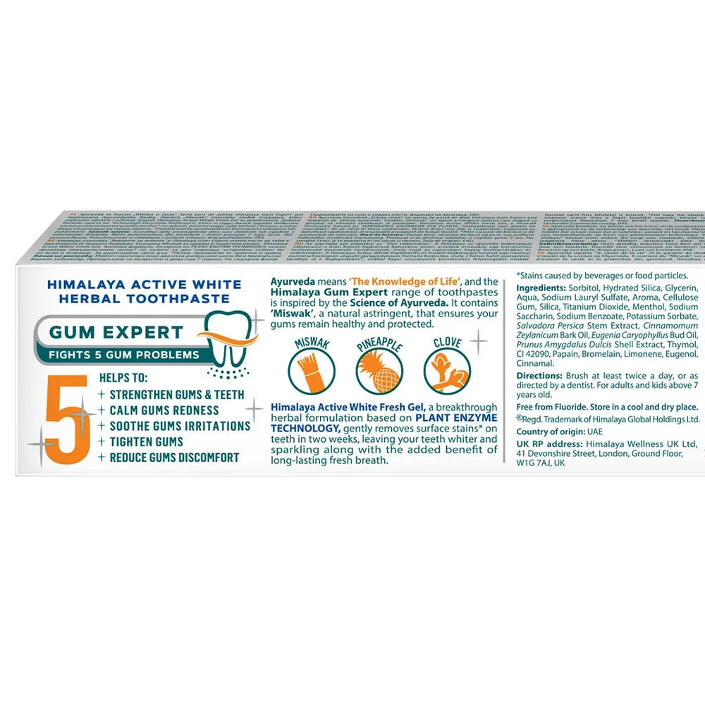 Active White - Urte Tandpasta, Frisk Gel, 75 ml - Bild 6