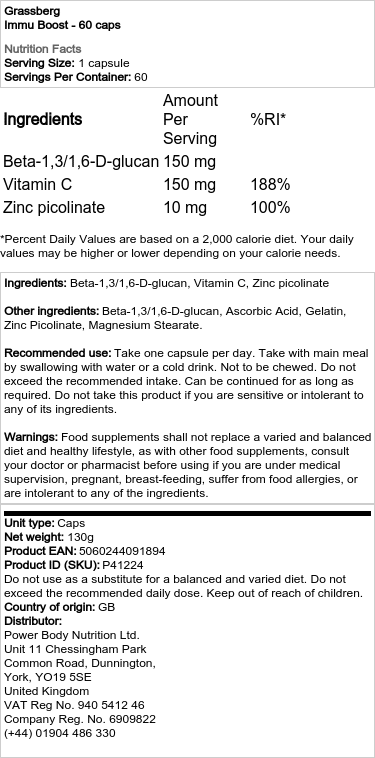 Grassberg - Immu Boost, 60 kapslar - Bild 2