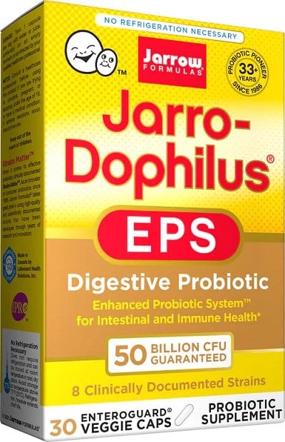 Jarrow Formulas - Jarro-Dophilus EPS, 50 miljarder CFU, 30 vegetabiliska kapslar | Veganska produkterHälsa och välbefinnandeImmunförsvaretHälsokostProbiotikaAcidophilus – Mjölksyrabakterier för Mage & TarmfloraBarns hälsa | Apoteka