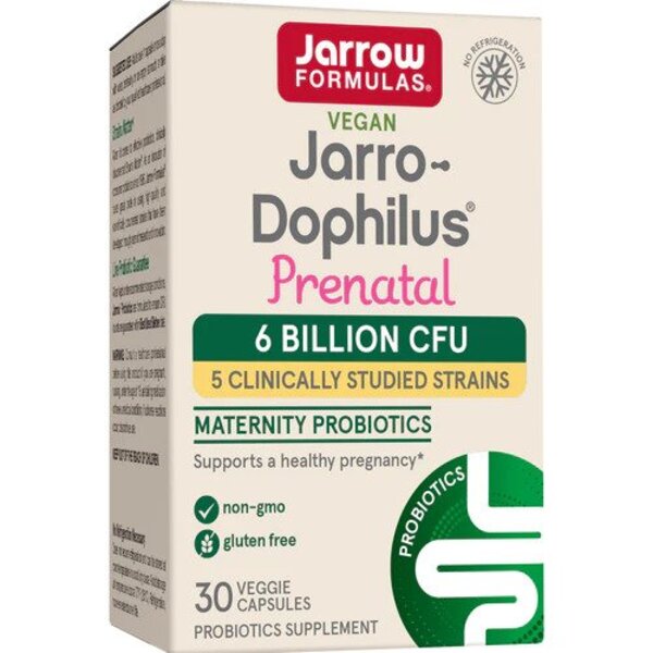 Jarrow Formulas - Jarro-Dophilus Prenatal, 6 miljarder CFU - 30 vegetabiliska kapslar | Vitaminer och MineralerVeganska produkterHälsa och välbefinnandeKosttillskott för kvinnorImmunförsvaretHälsokostProbiotikaNordisk vitalitet | Apoteka