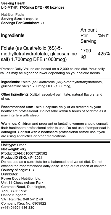 1700 mcg DFE - 60 sugetabletter