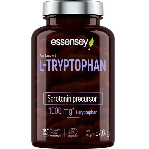 Essensey - L-Tryptofan, 1000 mg - 90 kapslar | Hälsa och välbefinnandeAminosyror och BCAAIndividuella aminosyrorHälsokostFitness och träningL-tryptofan | Apoteka