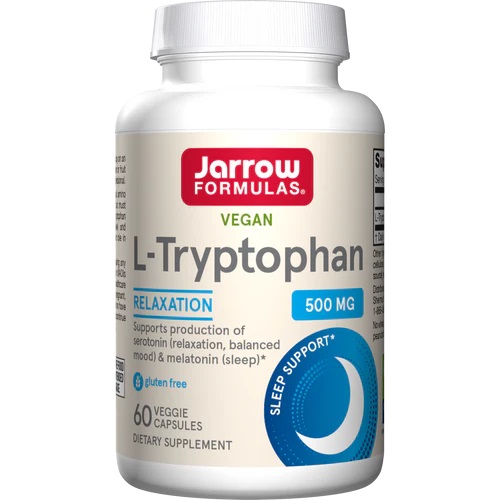 Jarrow Formulas - L-Tryptofan, 500 mg, 60 vegetabiliska kapslar | Vitaminer och MineralerHälsa och välbefinnandeAminosyror och BCAAHälsokostSömnstödFitness och träningL-tryptofan | Apoteka