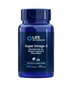 LIFE EXTENSION Super Omega-3 EPA/DHA with Sesame Lignans & Olive Extract EU version (240 easy-to-swallow sgels)