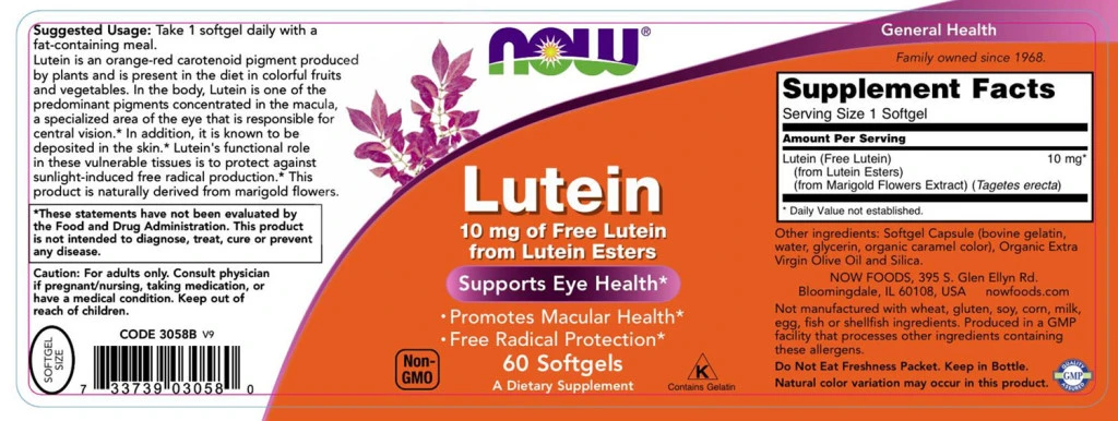NOW - Lutein, 10 mg - Bild 3