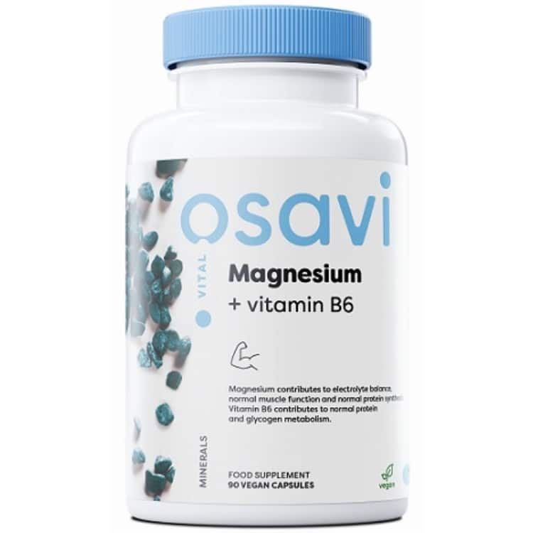 Osavi - Magnesium + B6-vitamin, 90 veganska kapslar | Vitaminer och MineralerVeganska produkterVissa mineralerHälsa och välbefinnandeVissa vitaminerB-vitaminHälsokostMagnesiumB6 | Apoteka