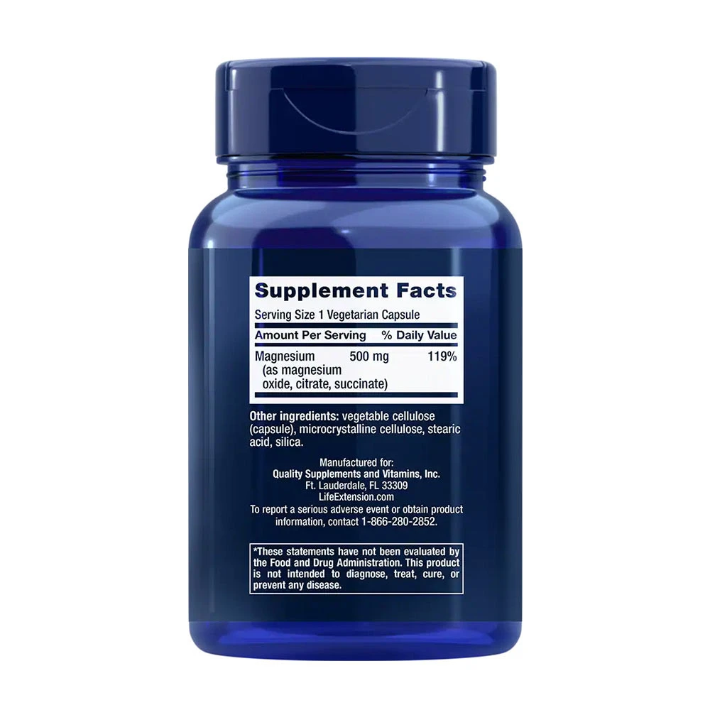 Life Extension - Magnesiumkapslar, 500 mg - 100 st - Bild 3