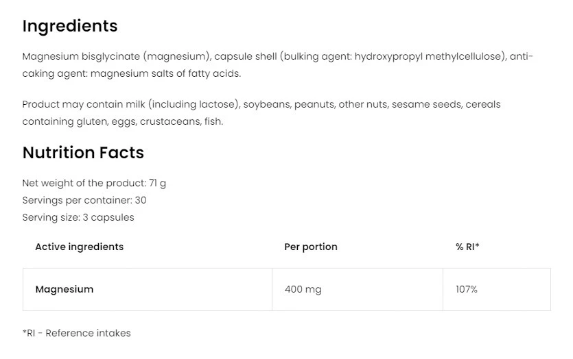 OstroVit - Magnesiumglycinat, 90 kapslar - Bild 5