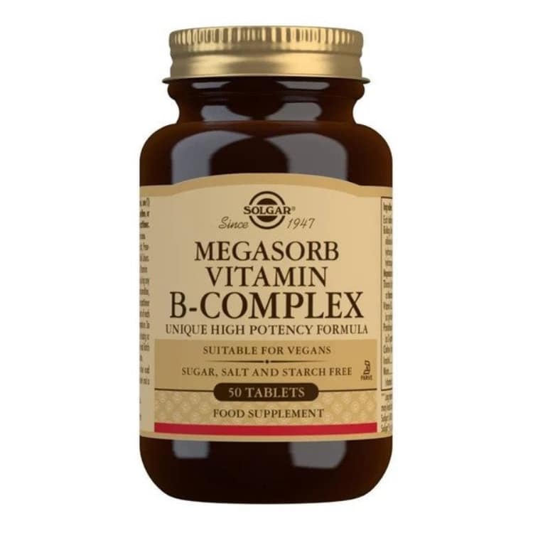 Solgar - Megasorb B-komplex, 50 tabletter | Vitaminer och MineralerHälsa och välbefinnandeMultivitaminerVissa vitaminerB-vitaminHälsokostNiacin | Apoteka