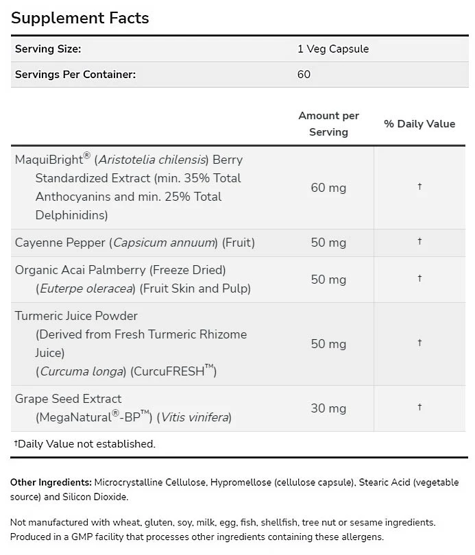 NOW Foods - Eye Moisturize med MaquiBright®, 60 vegkapslar - Bild 3