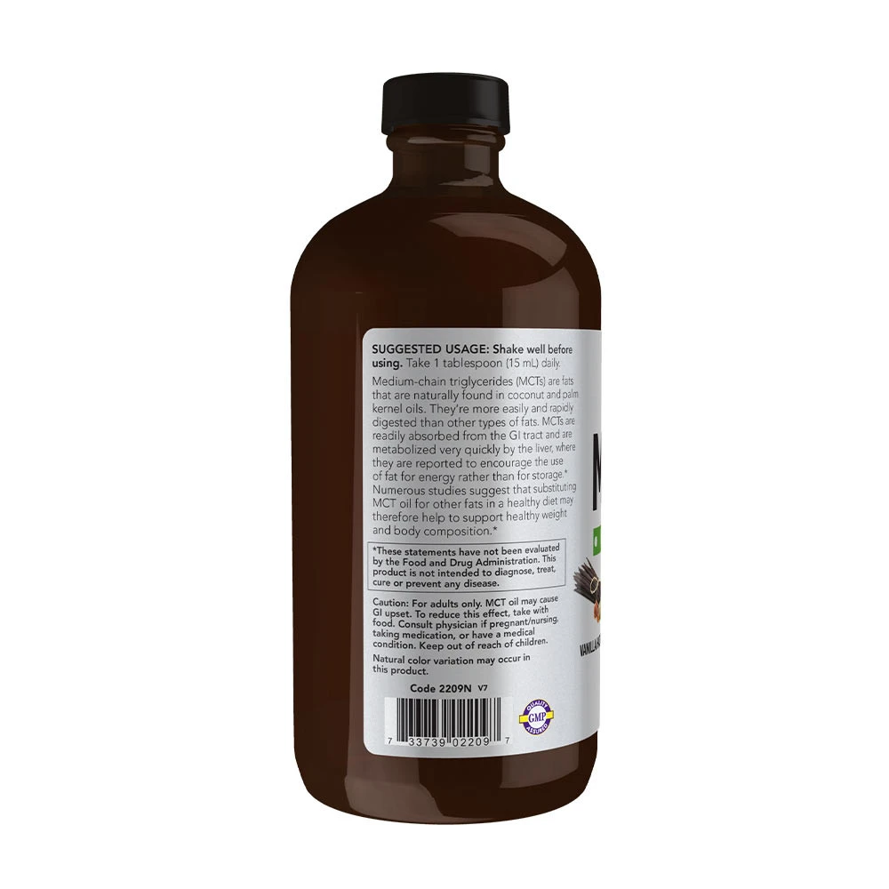 NOW Foods - MCT-olja, 473 ml, Vanilj Hasselnöt - Bild 3