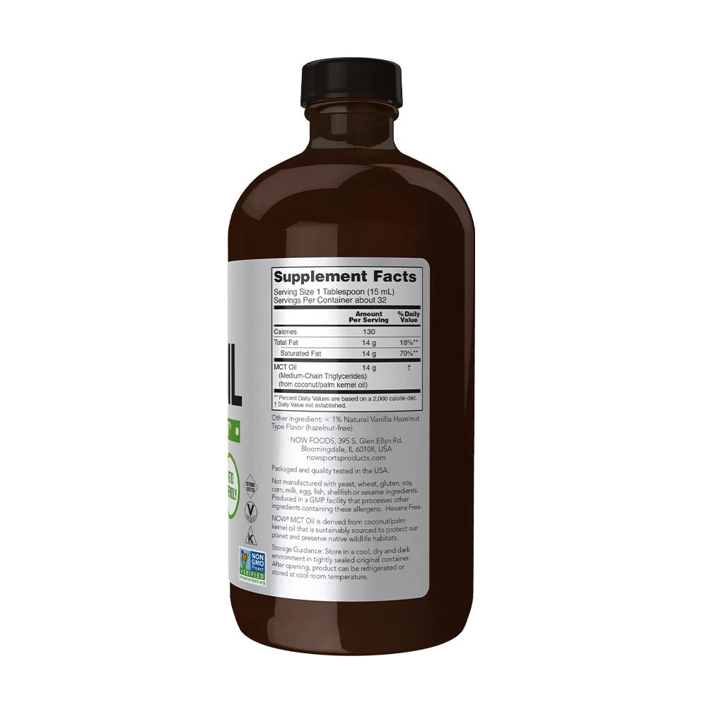 NOW Foods - MCT-olja, 473 ml, Vanilj Hasselnöt - Bild 6
