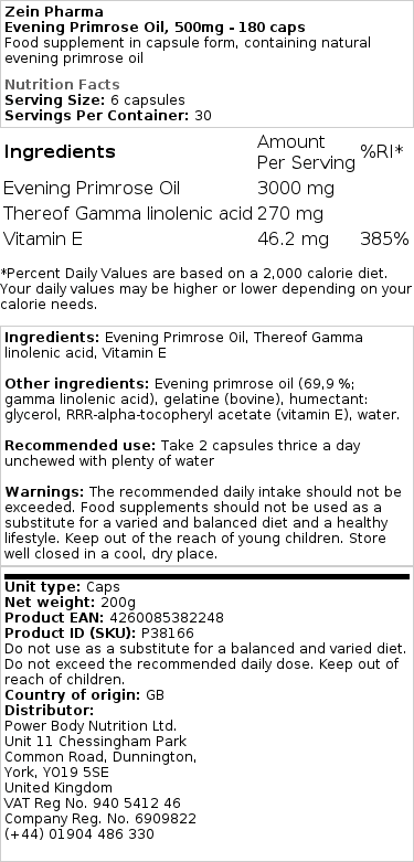 500 mg - 180 kapsler