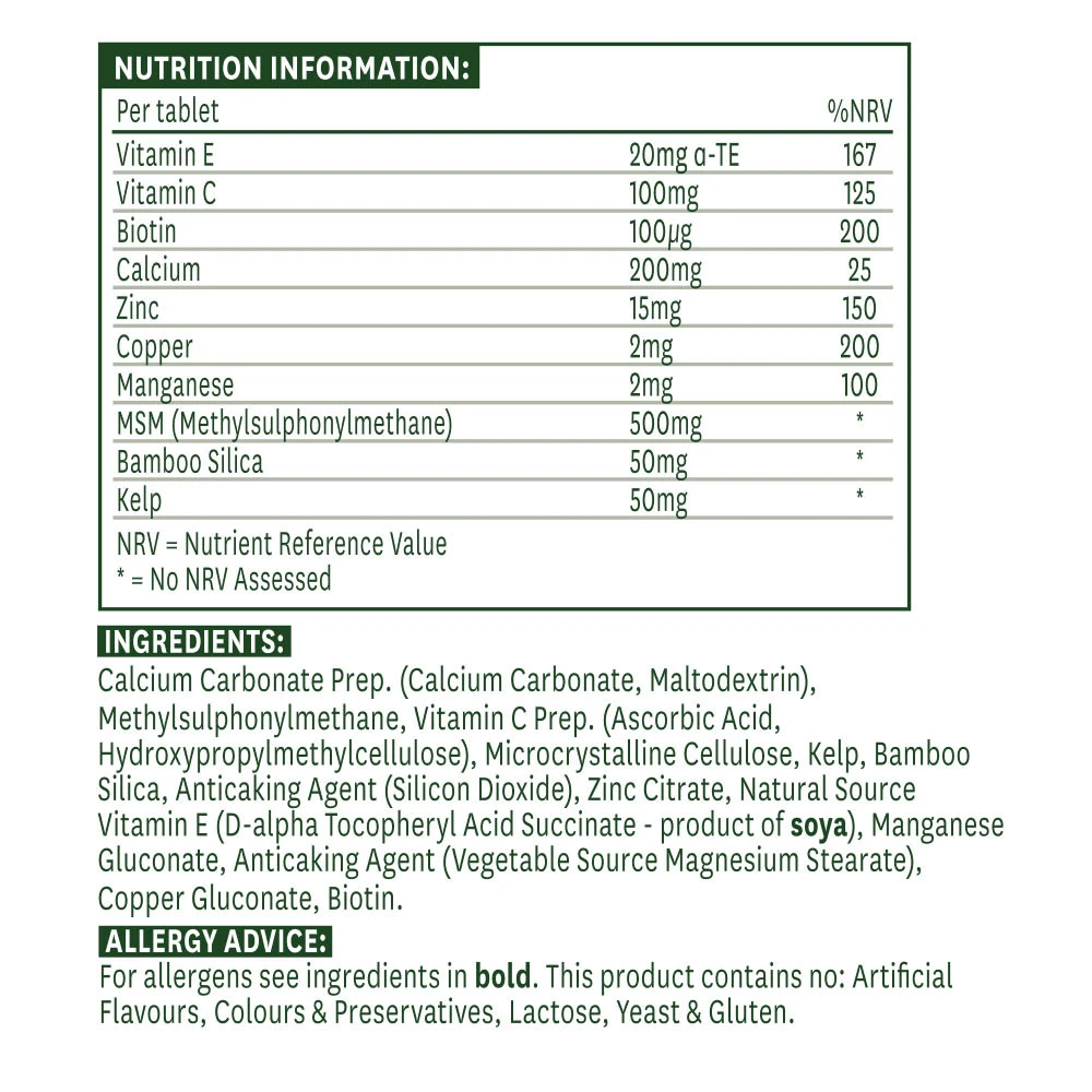 Natures Aid - Hår, Hud & Naglar Formel, 30 tabletter - Bild 4