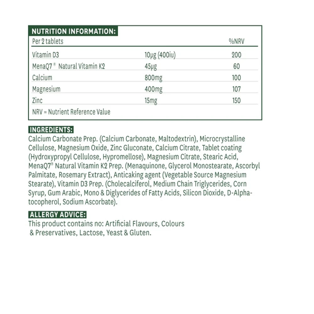 Natures Aid - Osteo Advance, Benstödsformel, 60 tabletter - Bild 2