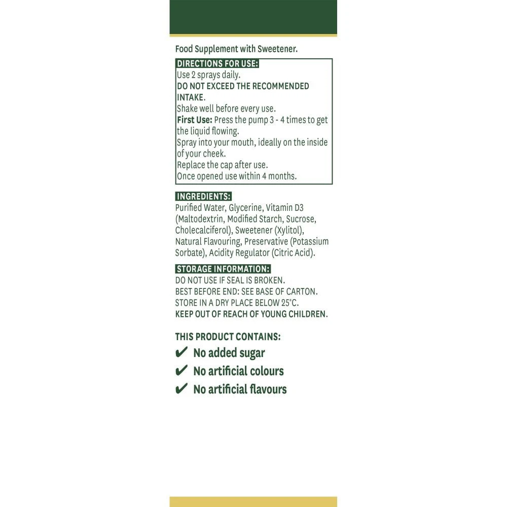 Natures Aid - Vitamin D3 Daglig Munspray, 30 ml, Apelsin - Bild 8