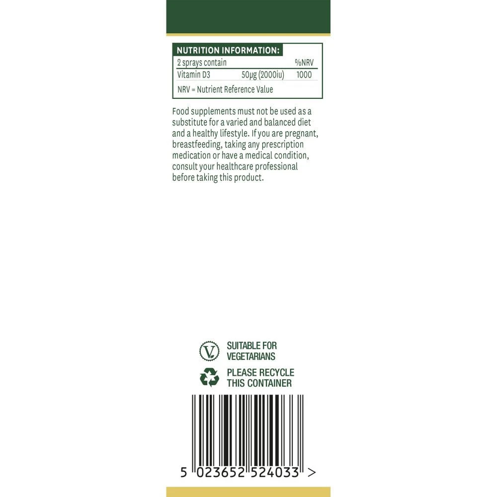 Natures Aid - Vitamin D3 Daglig Munspray, 30 ml, Apelsin - Bild 9