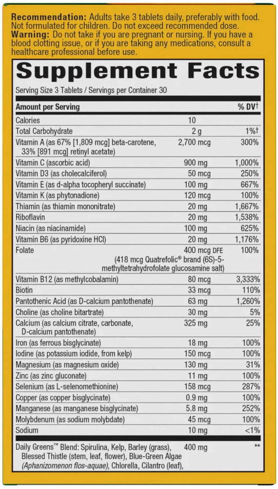 Nature's Way - Alive! Max3 Potency Multivitamin, 90 tabletter - Bild 4