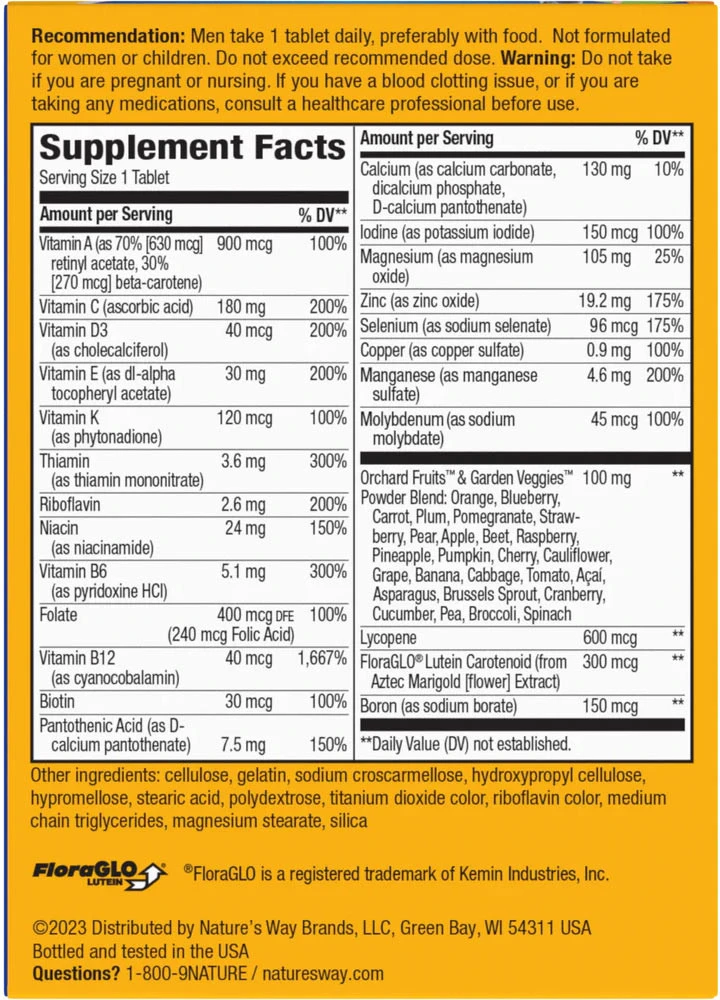 Nature's Way - Alive!® Komplett Multivitamin för Män 50+, 50 tabletter - Bild 2