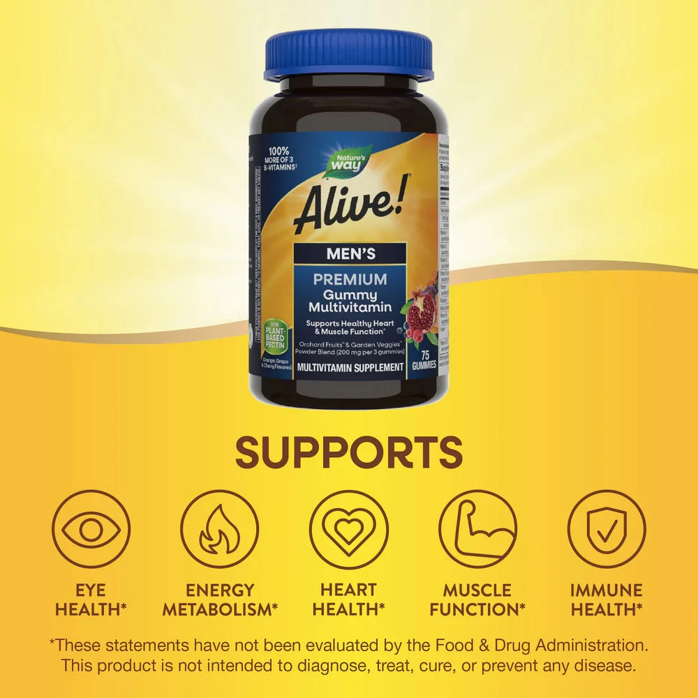 Nature's Way - Alive! Premium Multivitamin Gummies för män, 75 stycken - Bild 9
