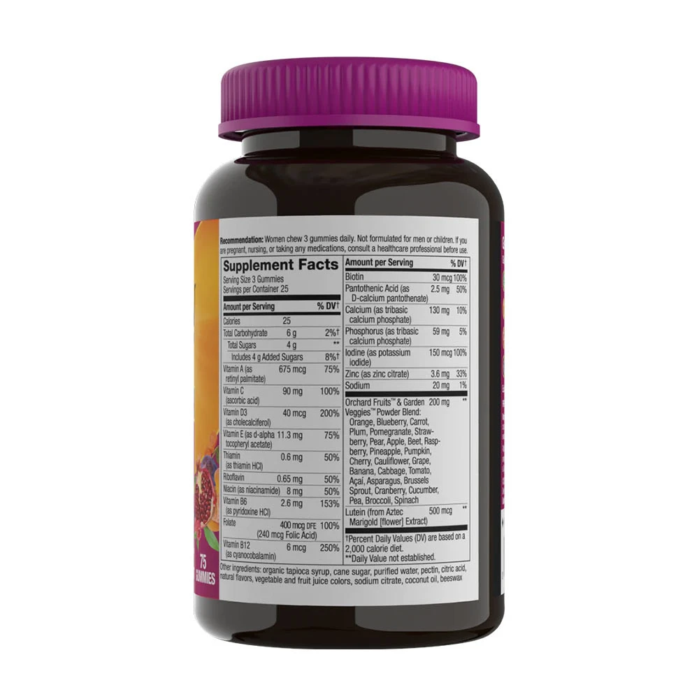 Nature's Way - Alive!® Premium Multivitamin för Kvinnor 50+, 75 Gummies, Körsbär & Drue - Bild 7