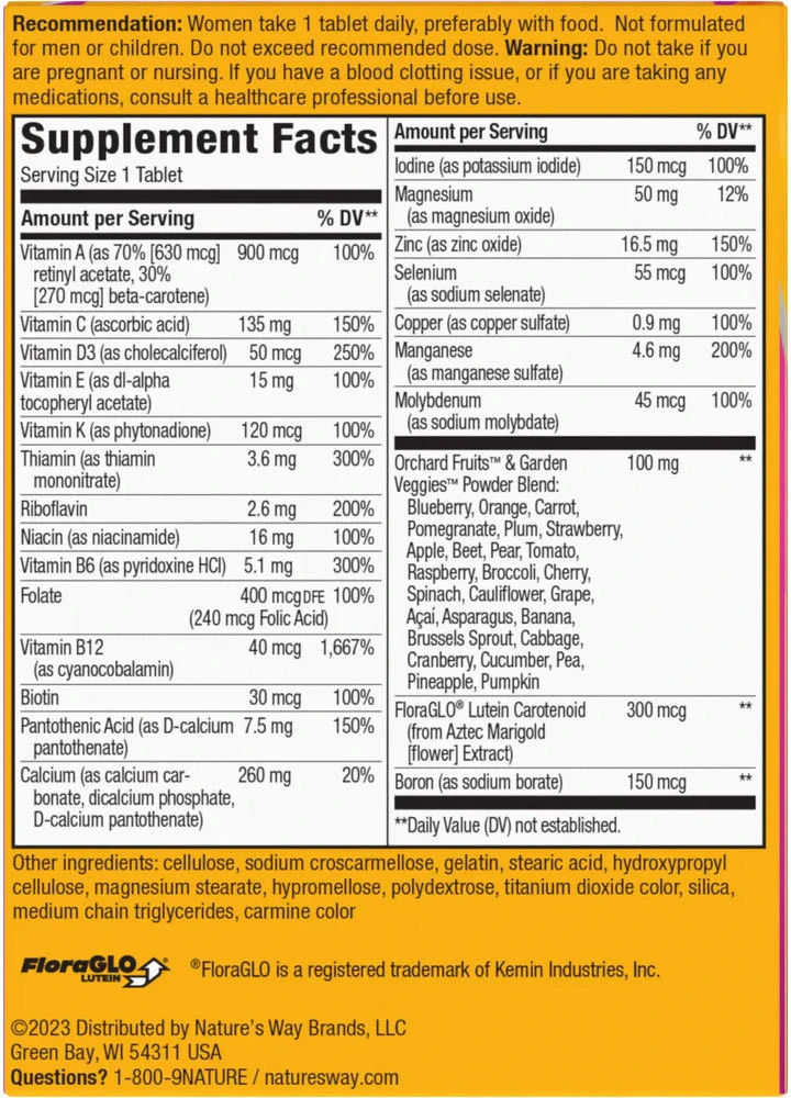 Nature's Way - Alive! Kvinnor 50+ Komplett Multivitamin, 50 tabletter - Bild 2