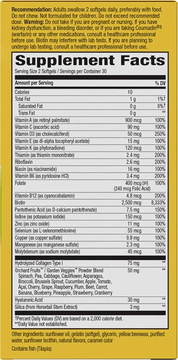Natures Way - Hår, Hud & Naglar, 60 Mjukkapslar - Bild 4