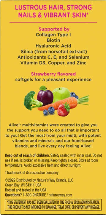 Natures Way - Hår, Hud & Naglar, 60 Mjukkapslar - Bild 5