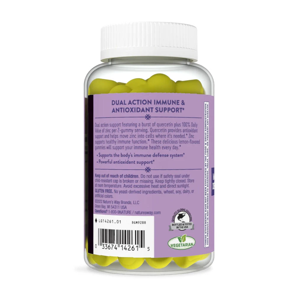 Natures Way - Quercetin Gummies med Zink, 60 stycken, Citron - Bild 5