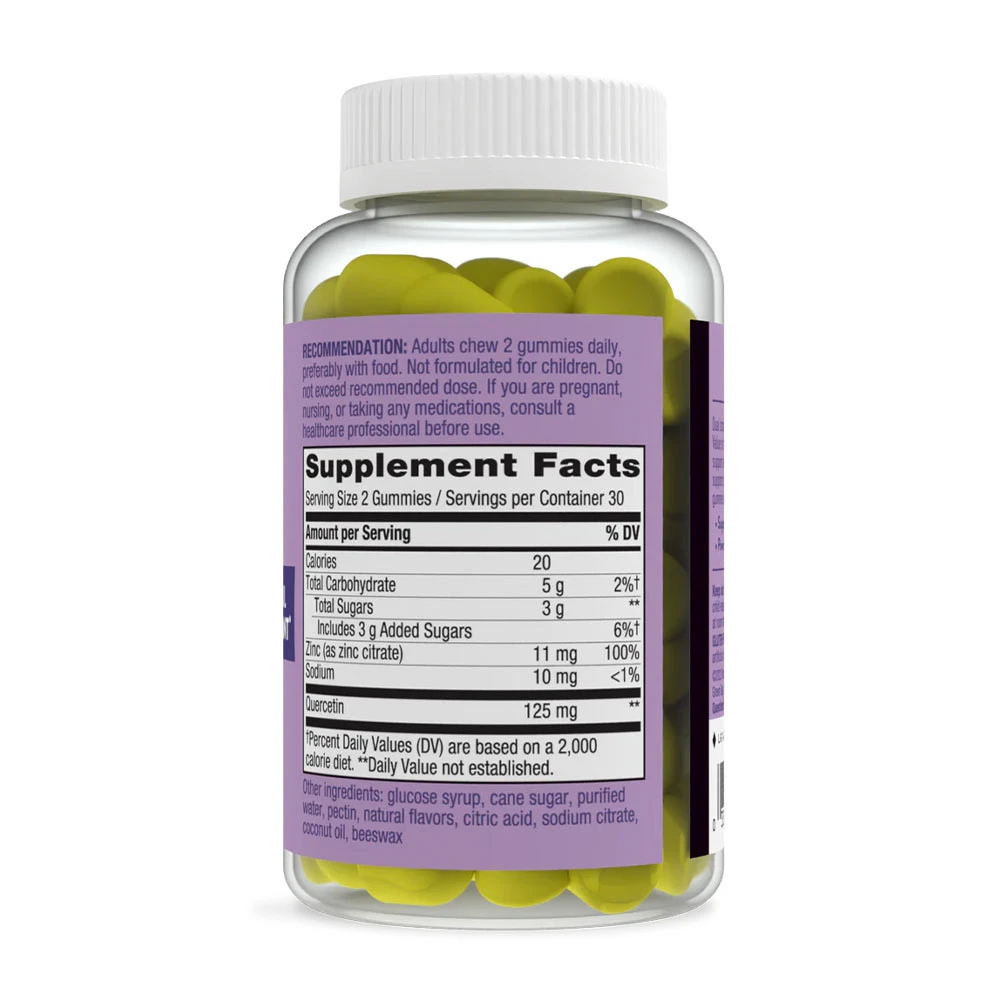 Natures Way - Quercetin Gummies med Zink, 60 stycken, Citron - Bild 7