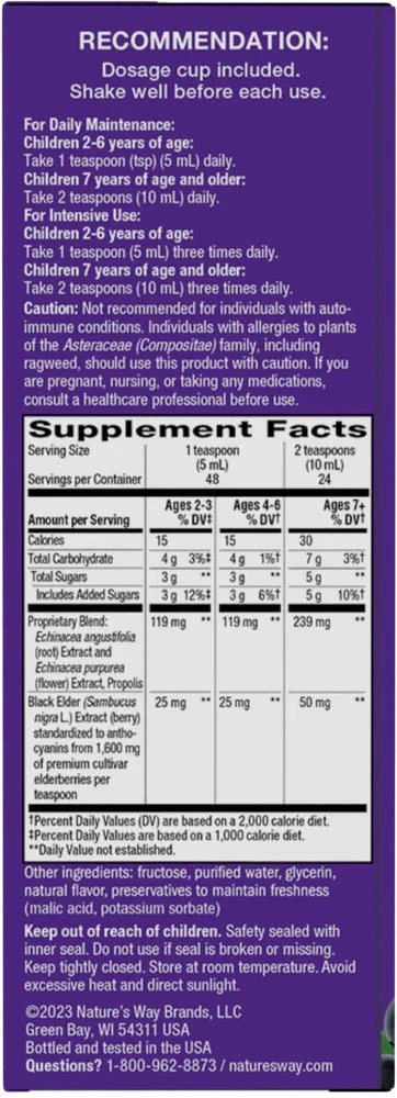 Natures Way - Sambucus Immune Sirap för Barn, 240 ml (Fläderbär) - Bild 8