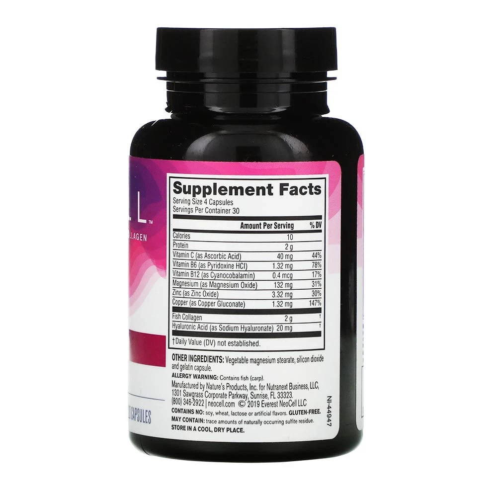 NeoCell - Marine Collagen, 120 kapslar - Bild 2