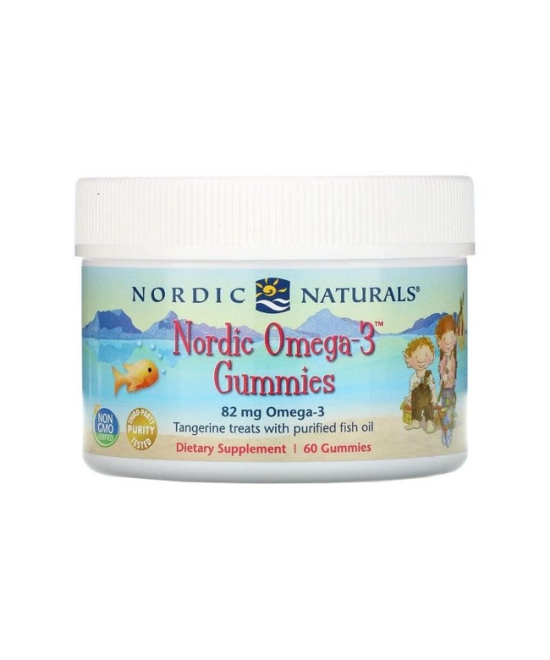 Nordic Naturals - Nordic Omega-3 Gummies, 82 mg Tangerinsmak, 60 gummibjörnar | Vitaminer och MineralerHälsa och välbefinnandeOmega och fiskoljaHälsokostBiohacking | Apoteka