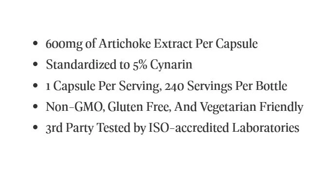 Nutricost - Kronärtskocksextrakt, 240 kapslar - Bild 2