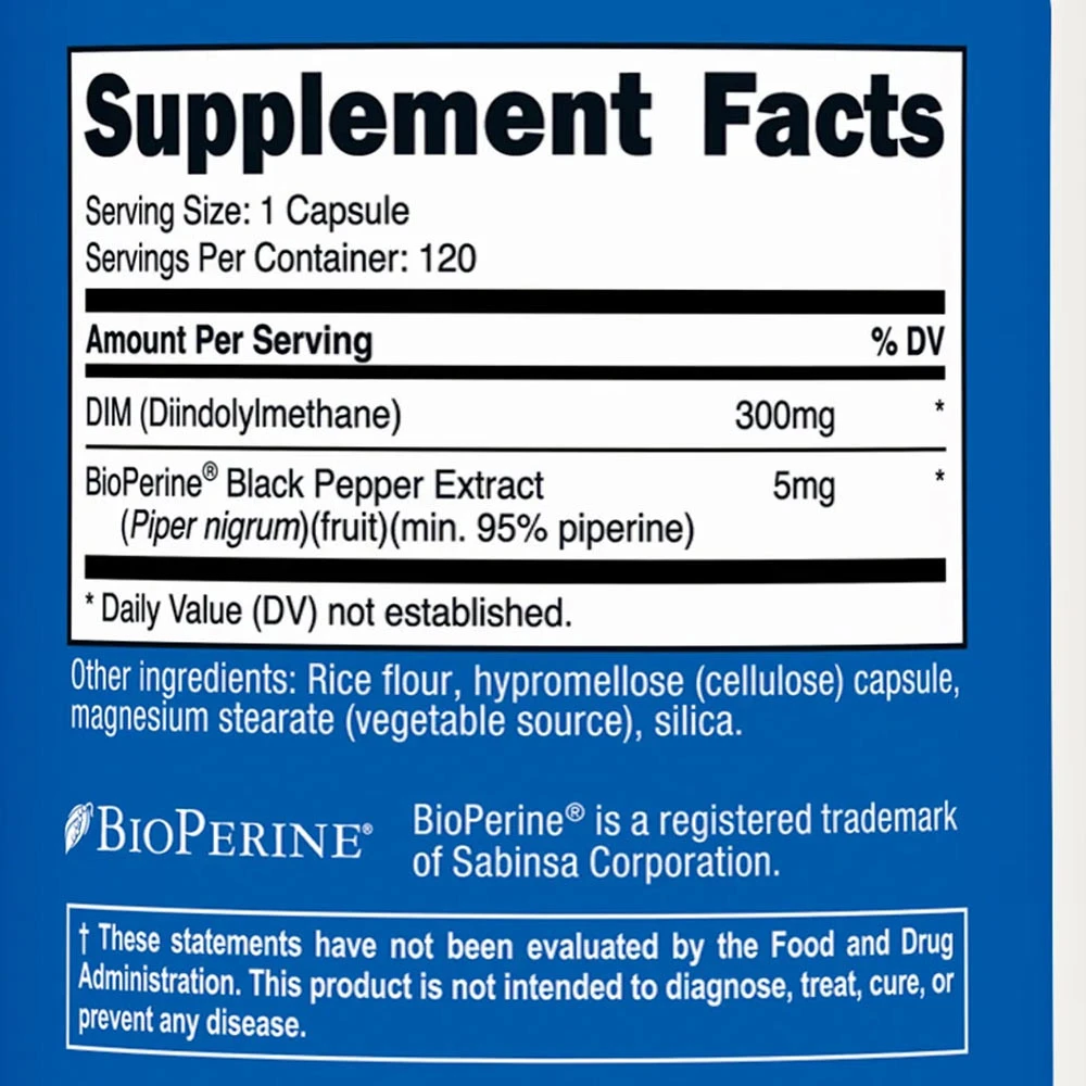 Nutricost - DIM-kapslar, 300 mg (120 kapslar) - Bild 2